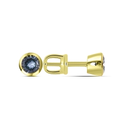 Cercei din aur galben cu pietre Cubic Zirconia Albastru