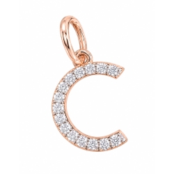 Pandantiv din aur roz cu Cubic Zirconia Incolor