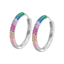 Cercei din argint cu Cubic Zirconia Multicoloră