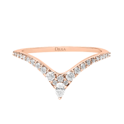 Inel din aur roz cu pietre Diamant