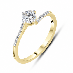 Inel din aur galben cu Cubic Zirconia Incolor