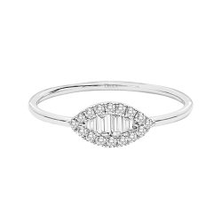 Inel din aur alb cu pietre Diamant