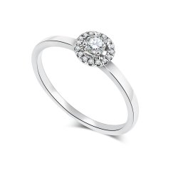 Inel din aur alb cu pietre Diamant
