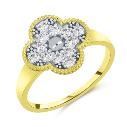 Inel din aur galben cu pietre Cubic Zirconia Incolor