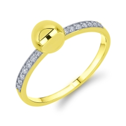 Inel din aur galben cu pietre Cubic Zirconia Incolor